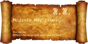 Mojzsis Máriusz névjegykártya
